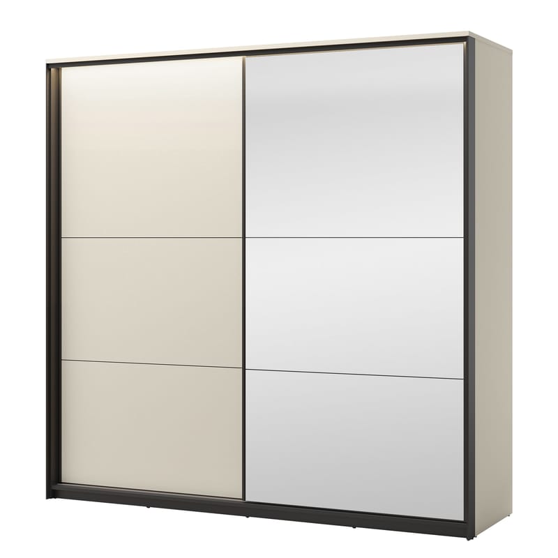 Navron Vaatekaappi peilillä 220x221 cm, Beige