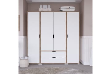 Nordhs Vaatekaappi 140x182 cm - Vaaleanruskea/Valkoinen - Säilytys - Vaatesäilytys - Vaatekaappi