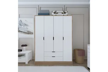 Nordhs Vaatekaappi 170x183 cm - Vaaleanruskea/Valkoinen - Säilytys - Vaatesäilytys - Vaatekaappi