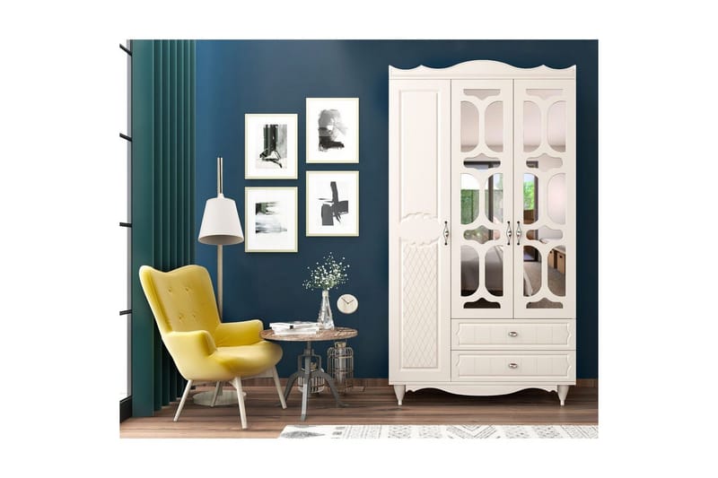 Noric Vaatekaappi 105x190 cm, Matta Valkoinen