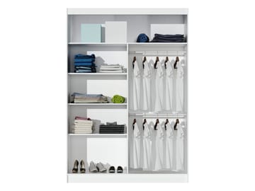 Norrebon Vaatekaappi peilillä 160x215 cm - musta - Säilytys - Vaatesäilytys - Vaatekaappi