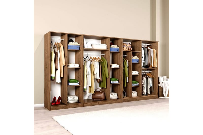 Olera Kulmavaatekaappi 340x180 cm - Luonnollinen - Säilytys - Vaatesäilytys - Vaatekaappi