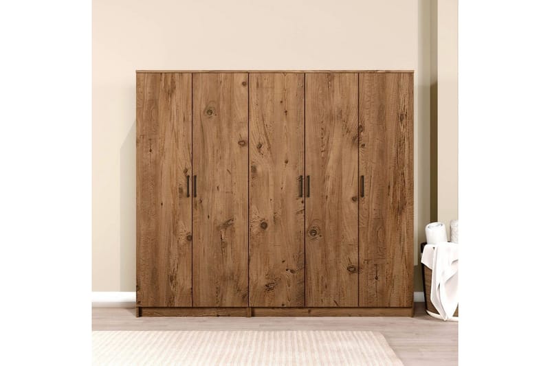 Olera Vaatekaappi 200x180 cm - Luonnollinen - Säilytys - Vaatesäilytys - Vaatekaappi