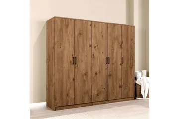 Olera Vaatekaappi 200x180 cm - Luonnollinen - Säilytys - Vaatesäilytys - Vaatekaappi