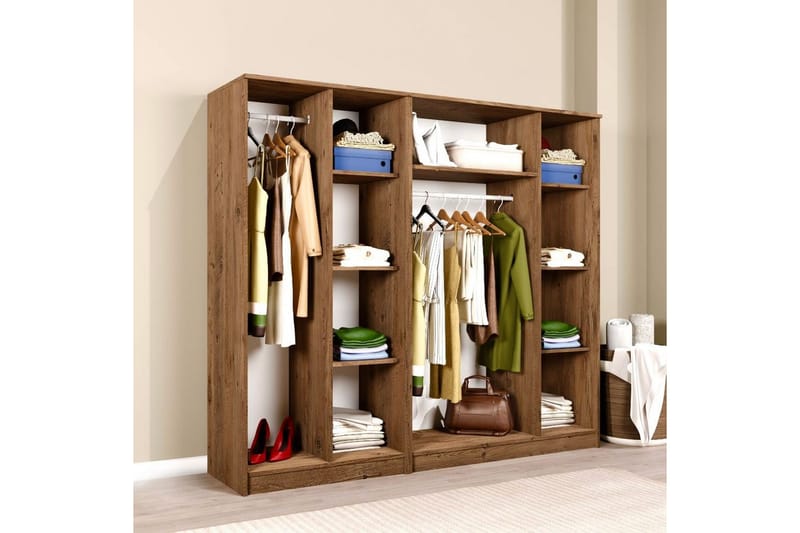 Olera Vaatekaappi 200x180 cm - Luonnollinen - Säilytys - Vaatesäilytys - Vaatekaappi