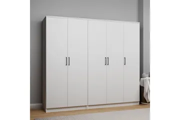 Olera Vaatekaappi 200x180 cm - Valkoinen - Säilytys - Vaatesäilytys - Vaatekaappi