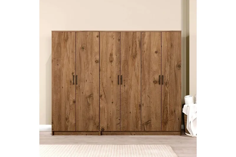 Olera Vaatekaappi 220x180 cm - Luonnollinen - Säilytys - Vaatesäilytys - Vaatekaappi