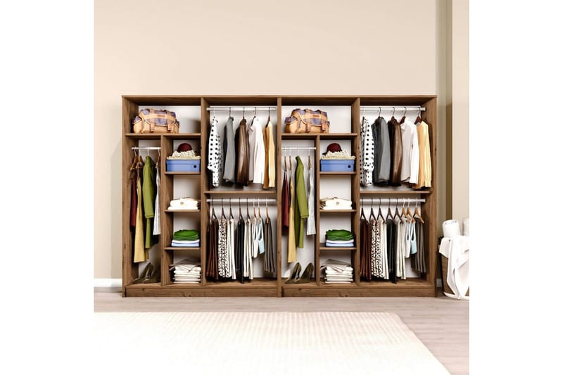 Olera Vaatekaappi 280x180 cm - Luonnollinen - Säilytys - Vaatesäilytys - Vaatekaappi