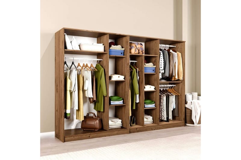 Olera Vaatekaappi 280x180 cm - Luonnollinen - Säilytys - Vaatesäilytys - Vaatekaappi