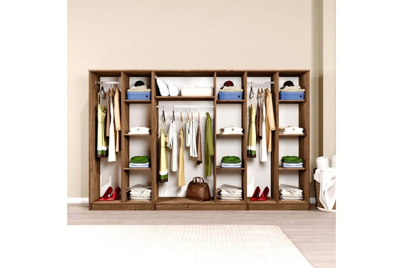 Olera Vaatekaappi 280x180 cm - Luonnollinen - Säilytys - Vaatesäilytys - Vaatekaappi