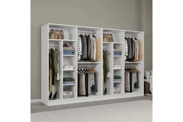 Olera Vaatekaappi 280x180 cm - Valkoinen - Säilytys - Vaatesäilytys - Vaatekaappi