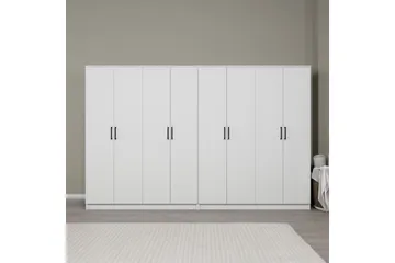 Olera Vaatekaappi 280x180 cm - Valkoinen - Säilytys - Vaatesäilytys - Vaatekaappi