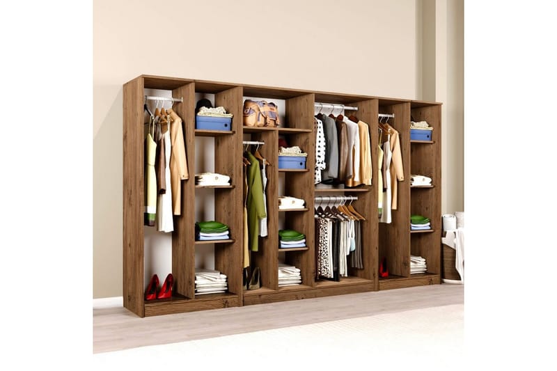 Olera Vaatekaappisskåp 300x180 cm - Luonnollinen - Säilytys - Vaatesäilytys - Vaatekaappi