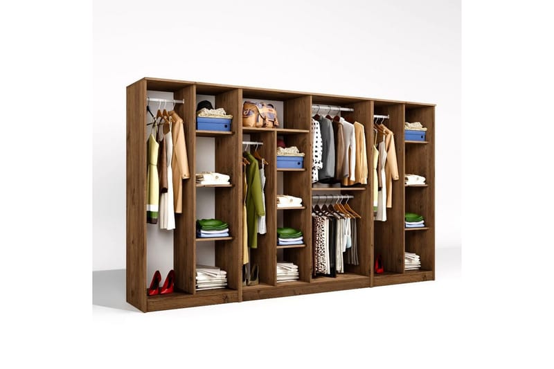 Olera Vaatekaappisskåp 300x180 cm - Luonnollinen - Säilytys - Vaatesäilytys - Vaatekaappi