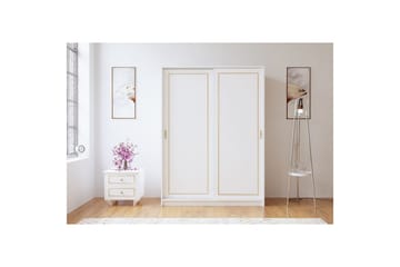 Olyven Vaatekaappi 140x190 cm - Matta Valkoinen - Säilytys - Vaatesäilytys - Vaatekaappi