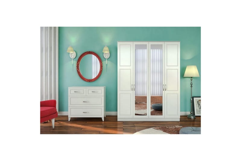 Orlenis Vaatekaappi 140x184 cm - Matta Valkoinen - Säilytys - Vaatesäilytys - Vaatekaappi