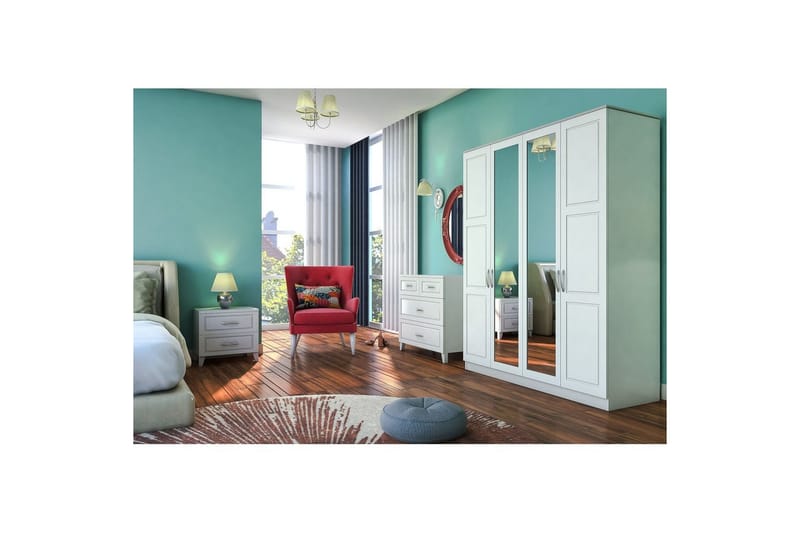 Orlenis Vaatekaappi 140x184 cm - Matta Valkoinen - Säilytys - Vaatesäilytys - Vaatekaappi