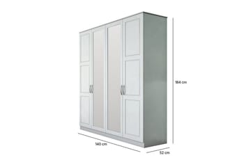Orlenis Vaatekaappi 140x184 cm - Matta Valkoinen - Säilytys - Vaatesäilytys - Vaatekaappi