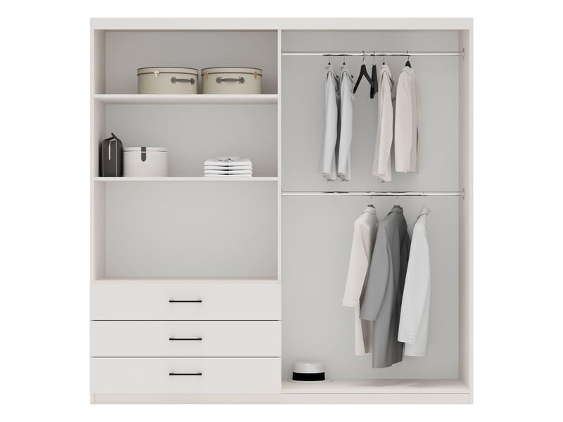 Pekin Vaatekaappi Peilillä 215 cm - Säilytys - Vaatesäilytys - Vaatekaappi