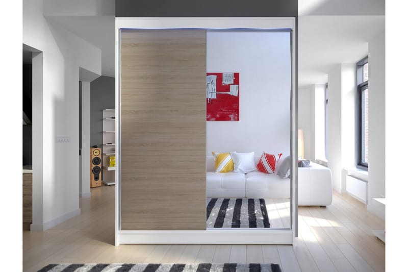 Pickering Vaatekaappi Peilillä 150x200 cm - Vihreä - Säilytys - Vaatesäilytys - Vaatekaappi