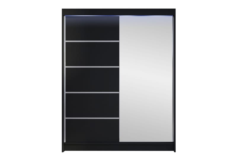 Pickering Vaatekaappi Peilillä 150x200 cm - Musta - Säilytys - Vaatesäilytys - Vaatekaappi