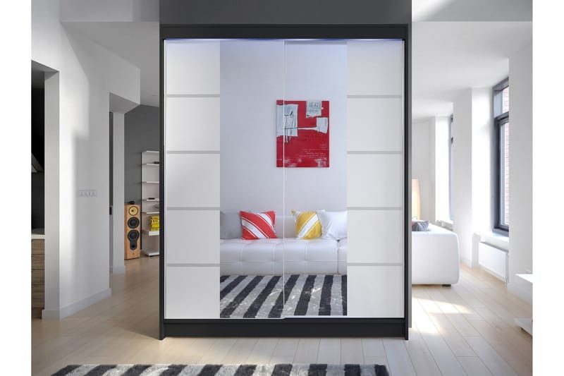 Pickering Vaatekaappi Peilillä 150x200 cm - Ruskea - Säilytys - Vaatesäilytys - Vaatekaappi