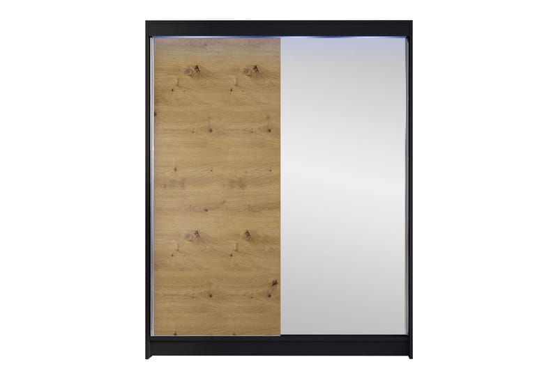 Pickering Vaatekaappi Peilillä 150x200 cm, Musta/Ruskea