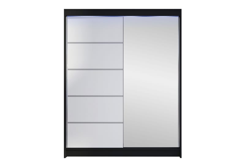 Pickering Vaatekaappi Peilillä 150x200 cm - Mustavalkoinen - Säilytys - Vaatesäilytys - Vaatekaappi
