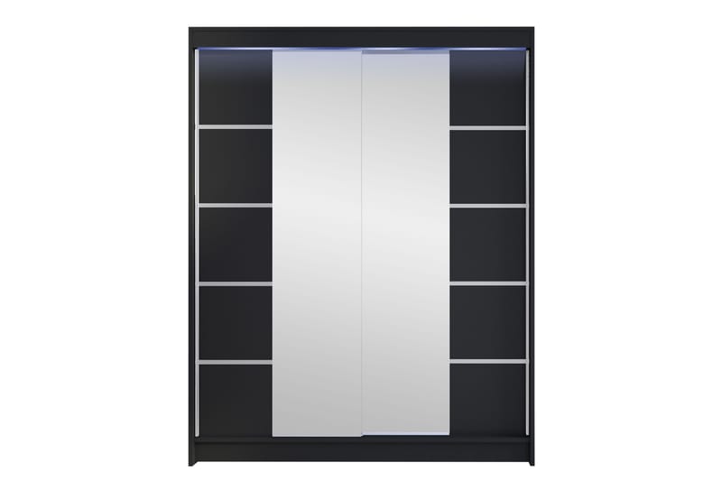 Pickering Vaatekaappi Peilillä 150x200 cm - Musta - Säilytys - Vaatesäilytys - Vaatekaappi