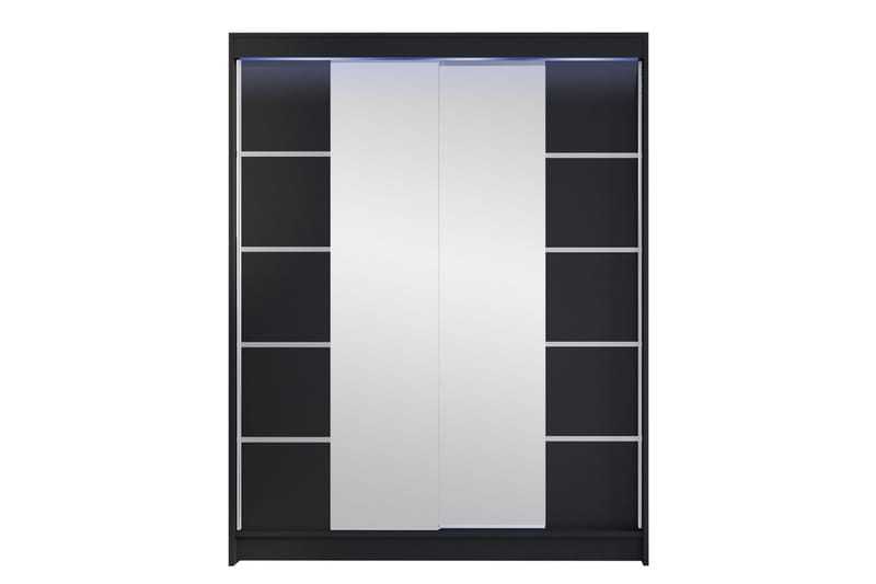 Pickering Vaatekaappi Peilillä 150x200 cm - Musta - Säilytys - Vaatesäilytys - Vaatekaappi