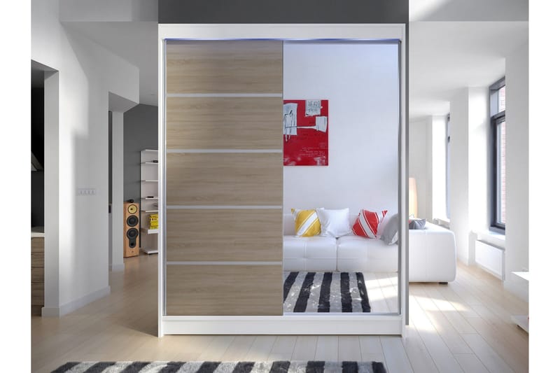 Pickering Vaatekaappi Peilillä 150x200 cm - Säilytys - Vaatesäilytys - Vaatekaappi