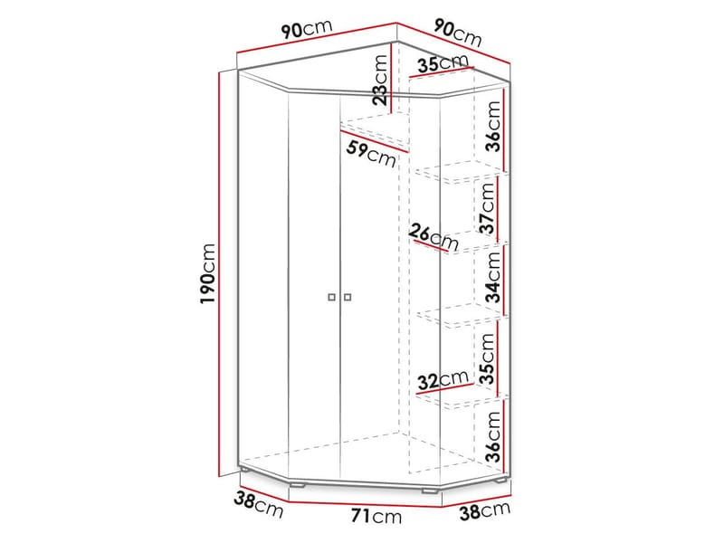 Planeta Vaatekaappi 90 cm - Säilytys - Vaatesäilytys - Vaatekaappi