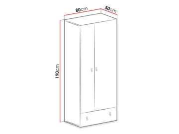 Planeta vaatekaappi säilytyksellä 80 cm puuta - Valkoinen|Sininen - Säilytys - Vaatesäilytys - Vaatekaappi