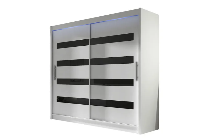 PRAG Vaatekaappi 180x215 cm Valkoinen - Valkoinen - Säilytys - Vaatesäilytys - Vaatekaappi