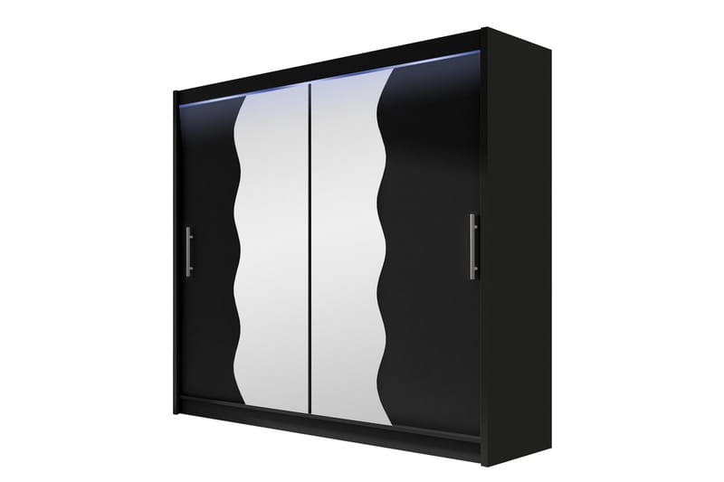 Rilievo Vaatekaappi Peilillä 180x215 cm - Harmaa - Säilytys - Vaatesäilytys - Vaatekaappi