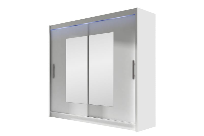 Rilievo Vaatekaappi Peilillä 180x215 cm - Valkoinen - Säilytys - Vaatesäilytys - Vaatekaappi