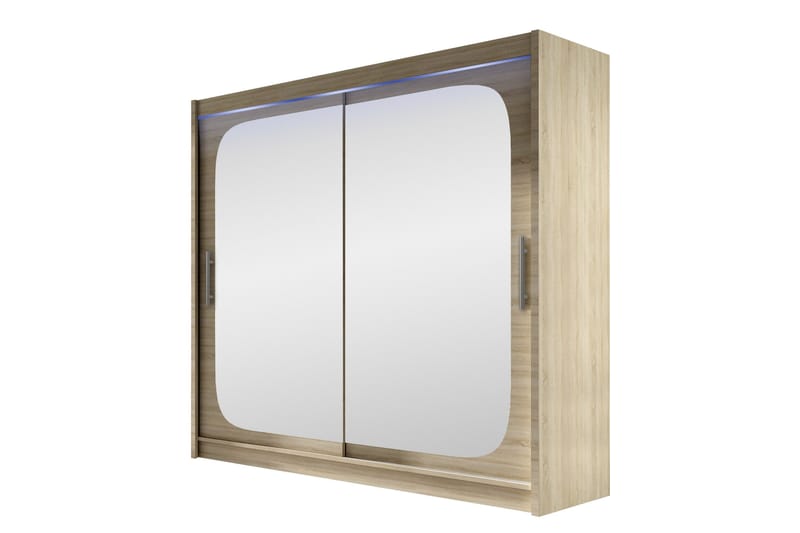 Rilievo Vaatekaappi Peilillä 180x215 cm - Ruskea - Säilytys - Vaatesäilytys - Vaatekaappi