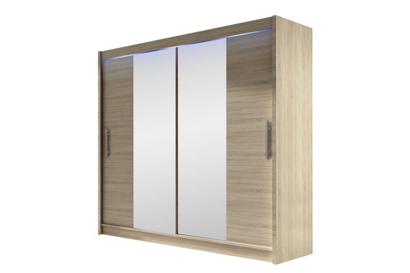 Rilievo Vaatekaappi Peilillä 180x215 cm - Ruskea - Säilytys - Vaatesäilytys - Vaatekaappi
