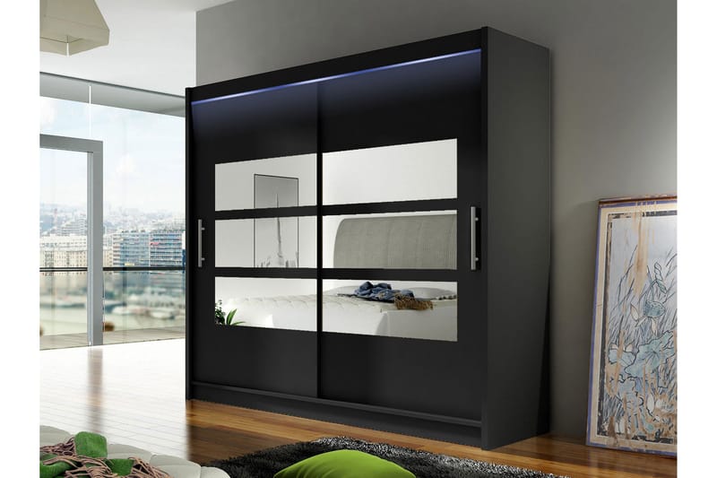 Rilievo Vaatekaappi Peilillä 180x215 cm - Säilytys - Vaatesäilytys - Vaatekaappi