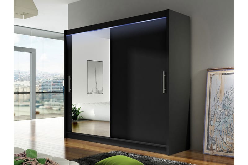 Rilievo Vaatekaappi Peilillä 180x215 cm - Säilytys - Vaatesäilytys - Vaatekaappi