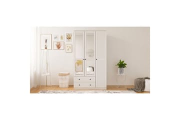 Rynric Vaatekaappi 105x210 cm - Matta Valkoinen - Säilytys - Vaatesäilytys - Vaatekaappi