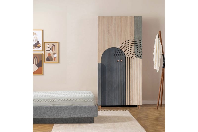 Selalesi Vaatekaappi 90x192 cm - Luonnollinen - Säilytys - Vaatesäilytys - Vaatekaappi