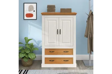 Selma Vaatekaappi 86x131 cm - Valkoinen - Säilytys - Vaatesäilytys - Vaatekaappi