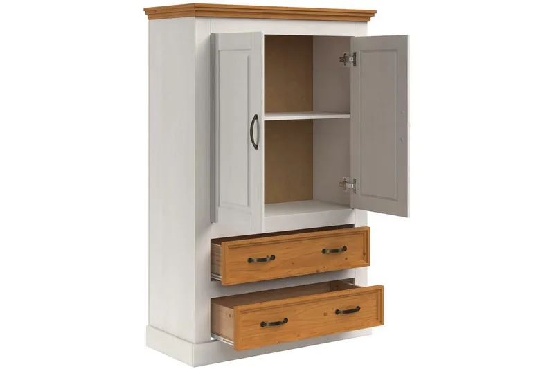 Selma Vaatekaappi 86x131 cm - Valkoinen - Säilytys - Vaatesäilytys - Vaatekaappi