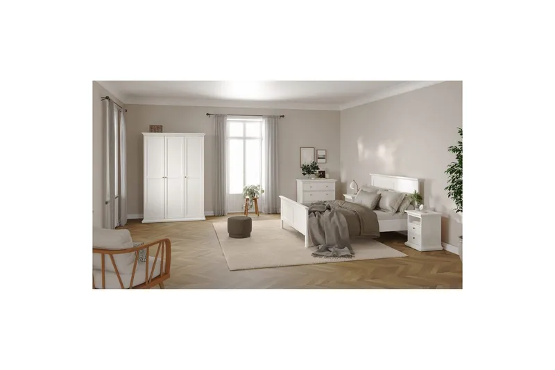 Shoiba Vaatekaappi 138,8x200,6 cm - Valkoinen - Säilytys - Vaatesäilytys - Vaatekaappi