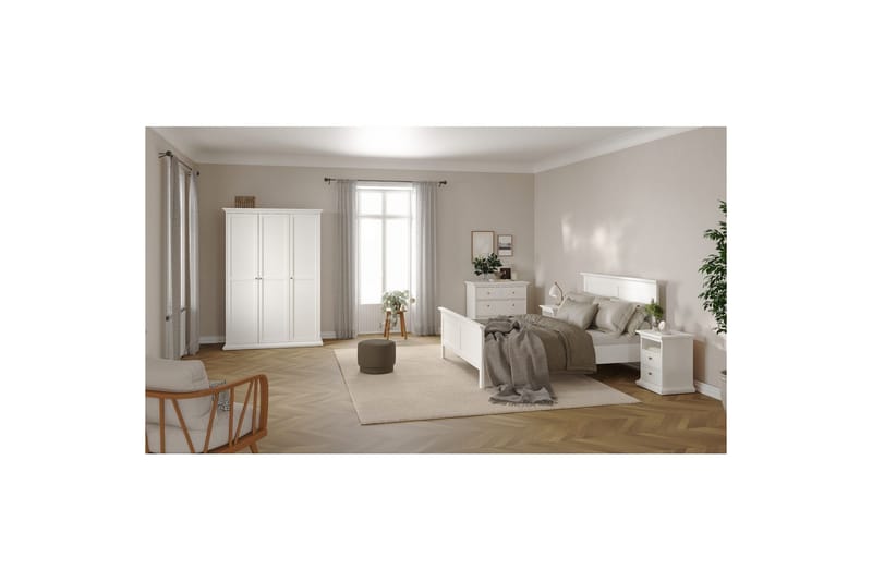 Shoiba Vaatekaappi 138,8x200,6 cm - Valkoinen - Säilytys - Vaatesäilytys - Vaatekaappi