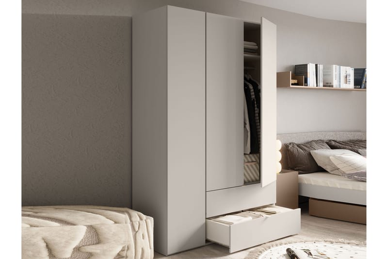 Sigmana Vaatekaappi 130x201 cm - Ruskea - Säilytys - Vaatesäilytys - Vaatekaappi