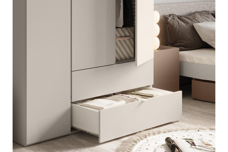 Sigmana Vaatekaappi 130x201 cm - Ruskea - Säilytys - Vaatesäilytys - Vaatekaappi