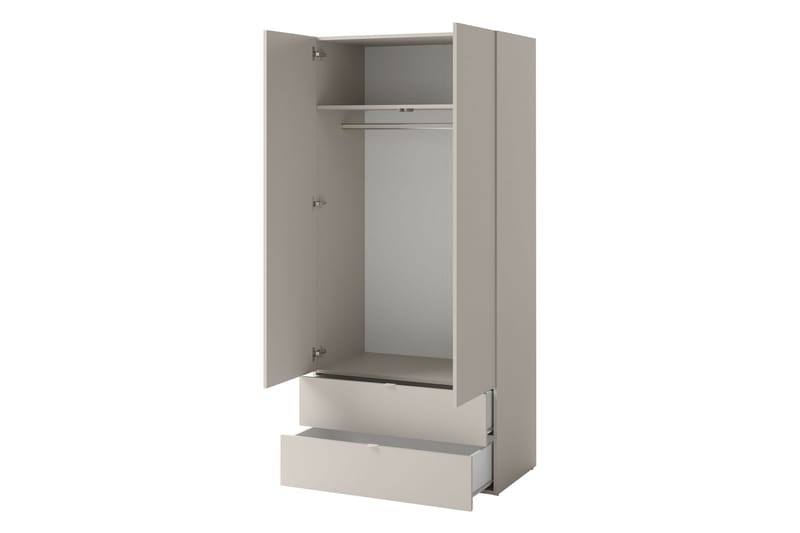 Sigmana Vaatekaappi 90x201 cm - Vaalean Harmaa - Säilytys - Vaatesäilytys - Vaatekaappi