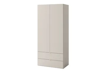 Sigmana Vaatekaappi 90x201 cm - Vaalean Harmaa - Säilytys - Vaatesäilytys - Vaatekaappi